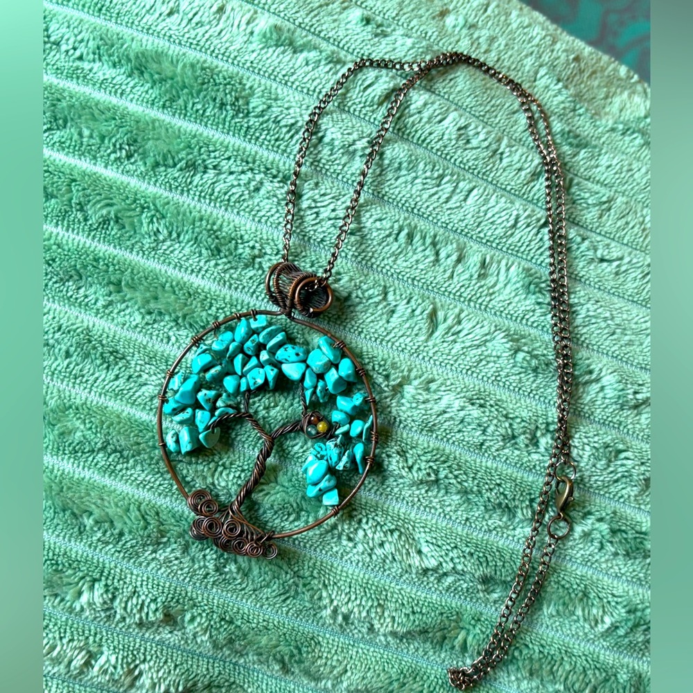 Wire wrapped Tree of Life Artisan necklace